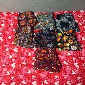 Halloween Printed Leggings Bundle - Orange Black Gray